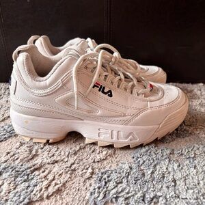 Fila Big Kids (GS) Disruptor II Casual Shoes Sneakers- 3.5 White